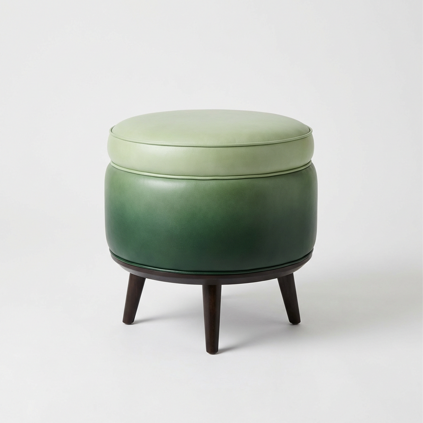 Mid-Century Round Ottoman Stool