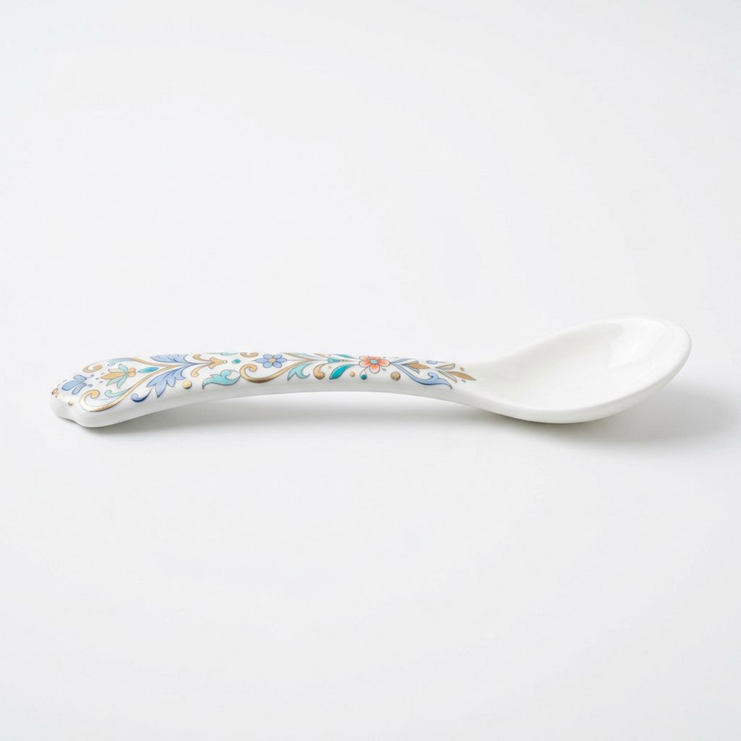 Floral Pattern Ceramic Spoon, Dessert and Soup Spoon for Everyday Dining
