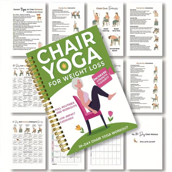 30-Day Chair Yoga Weight Loss Spiral-Bound Notebook & Step-by-Step Exercise Guide