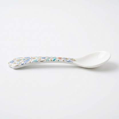 Floral Pattern Ceramic Spoon, Dessert and Soup Spoon for Everyday Dining