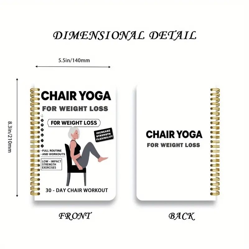 30-Day Chair Yoga Weight Loss Spiral-Bound Notebook & Step-by-Step Exercise Guide