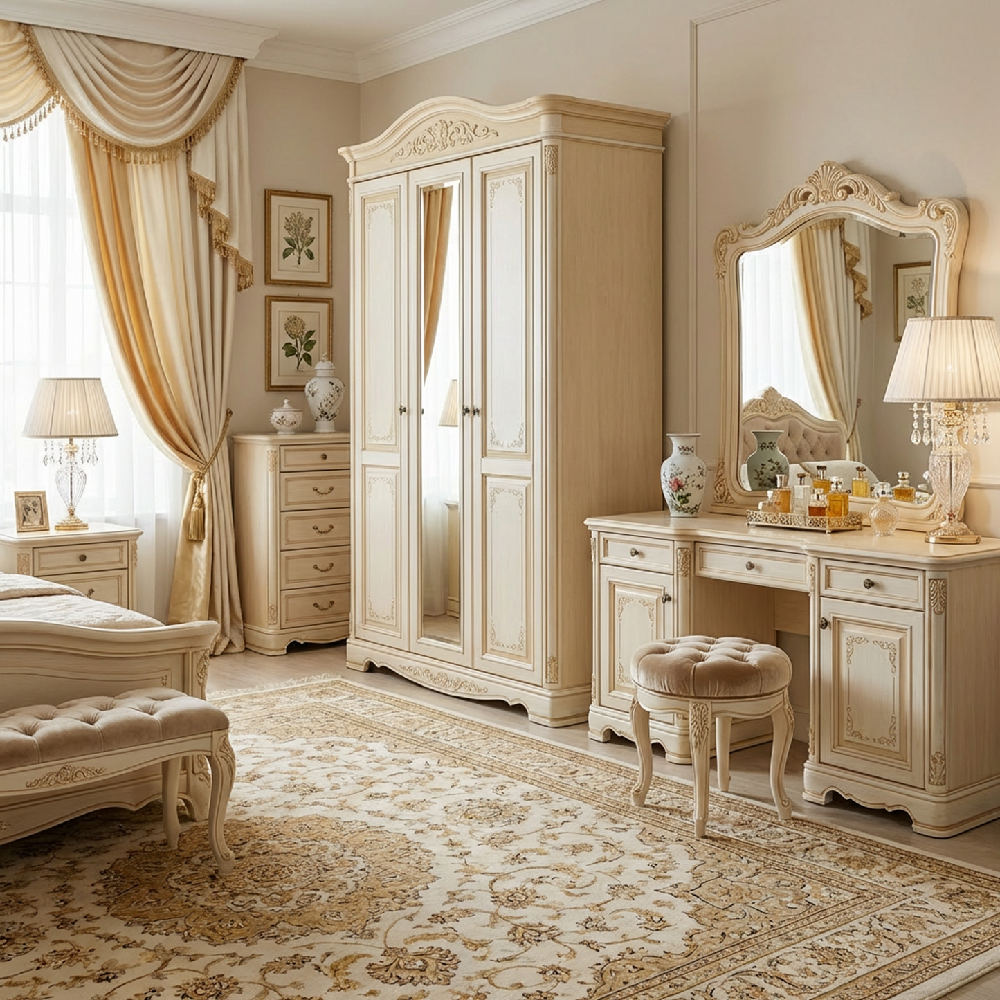 French Country 2-Door Wardrobe Armoire